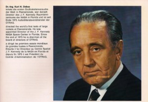 Kurt Debus, Raumfahrt-Legende und Aushängeschild des ersten echten deutschen NewSpace-Unternehmens.