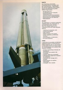 Die montierte OTRAG-Rakete auf dem Startplatz