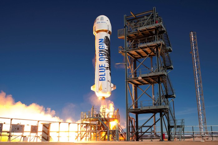 Start einer NewShepard zu einem Testflug ins All. (Bild: Blue Origin)